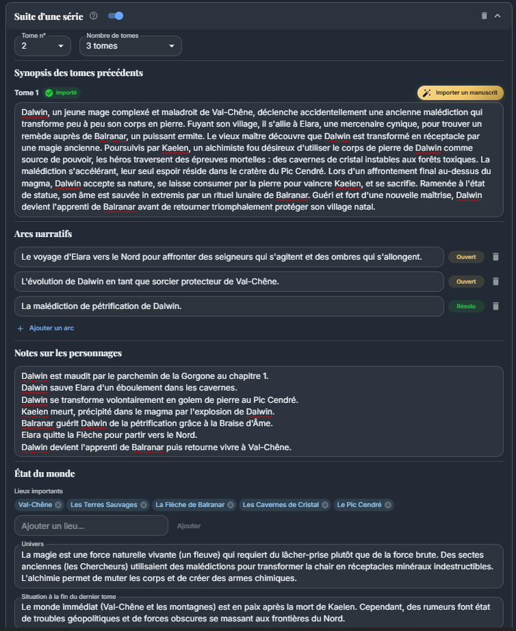 Création de séries