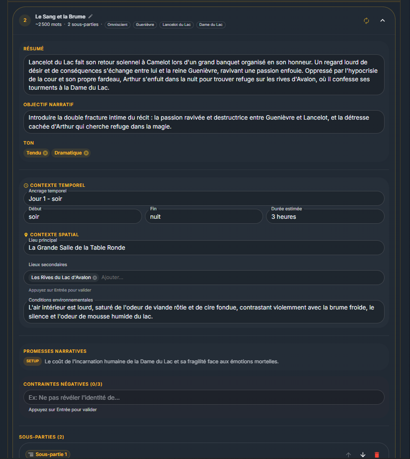 Configuration des chapitres