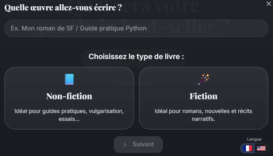 Choix du type de livre